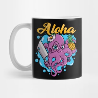 Aloha Octopus holding pineapple Mug